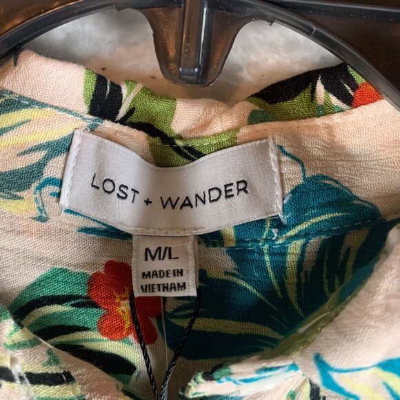 Lost + Wander Womens Luau On The Beach Botton Up Floral Tunic Size M/L NWT 10060 - Picture 3 of 11